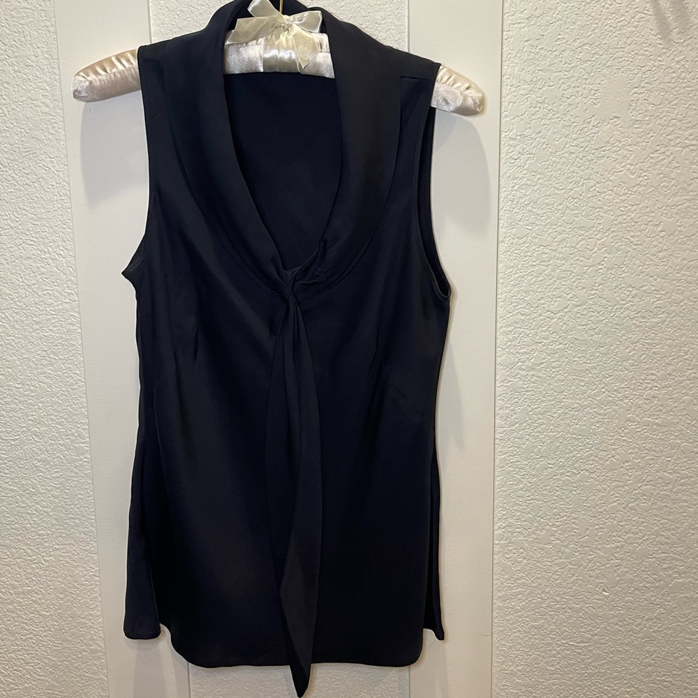 Ann Taylor Silk Sleeveless Top with front tie Size 0